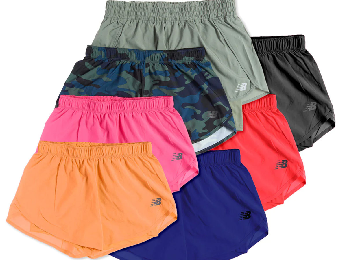 7 pairs of multi-colored new balance womens active shorts