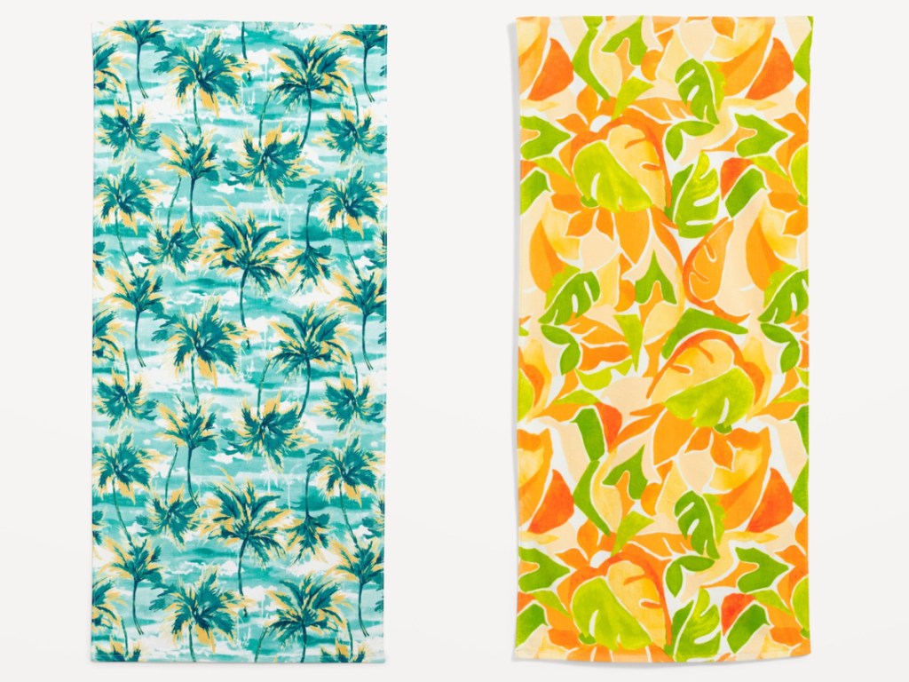 old navy beach towels in bold patterns