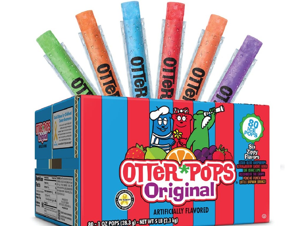 six otter pops coming out of their box