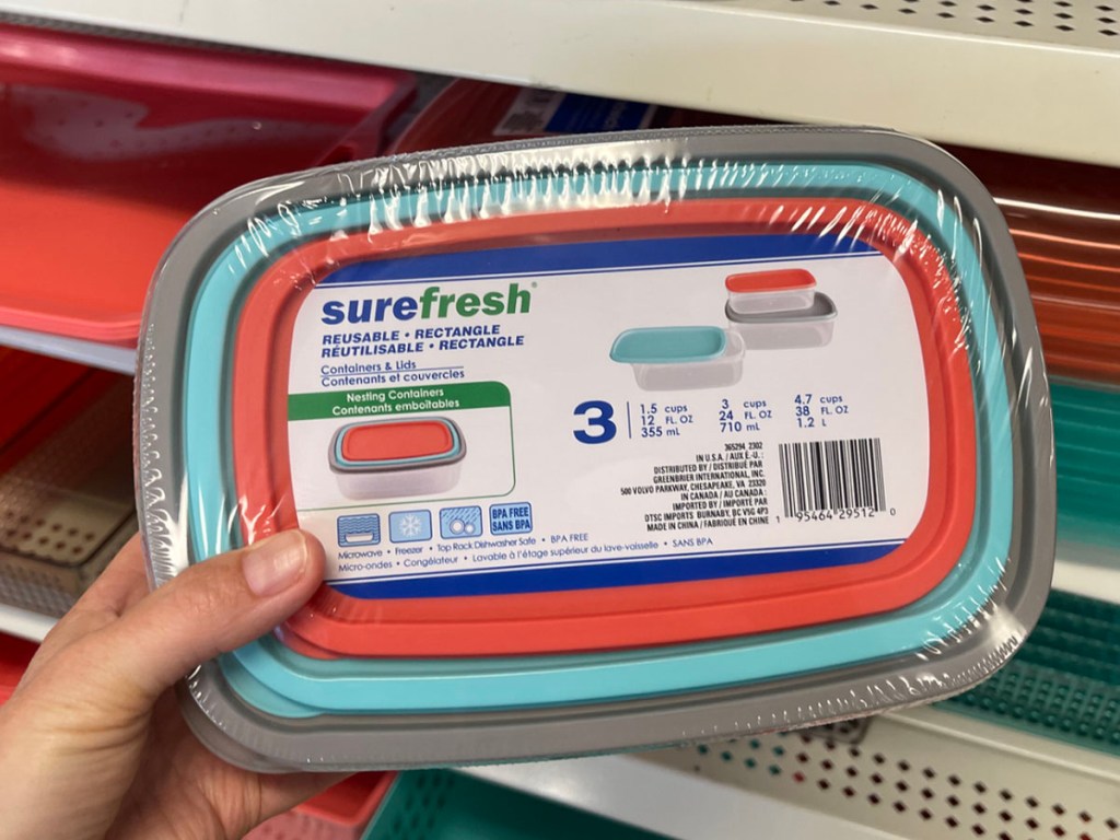 hand holding surefresh food container pack