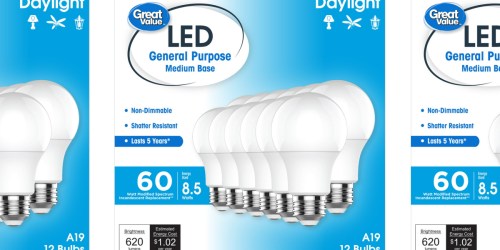 Great Value LED Light Bulbs 12-Pack Only $3.97 on Walmart.com (Reg. $10)