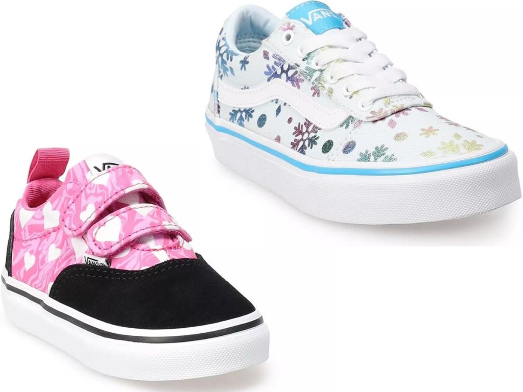 two stock images of vans shoes for kids