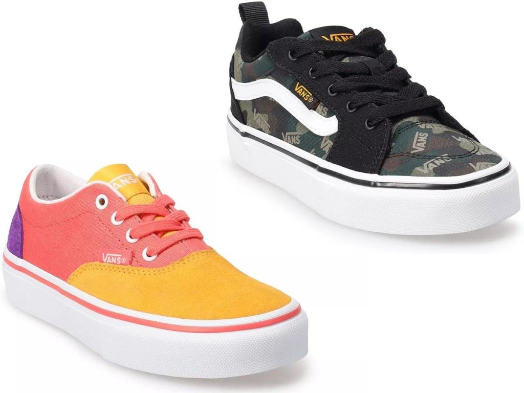 two stock images of vans shoes for kids