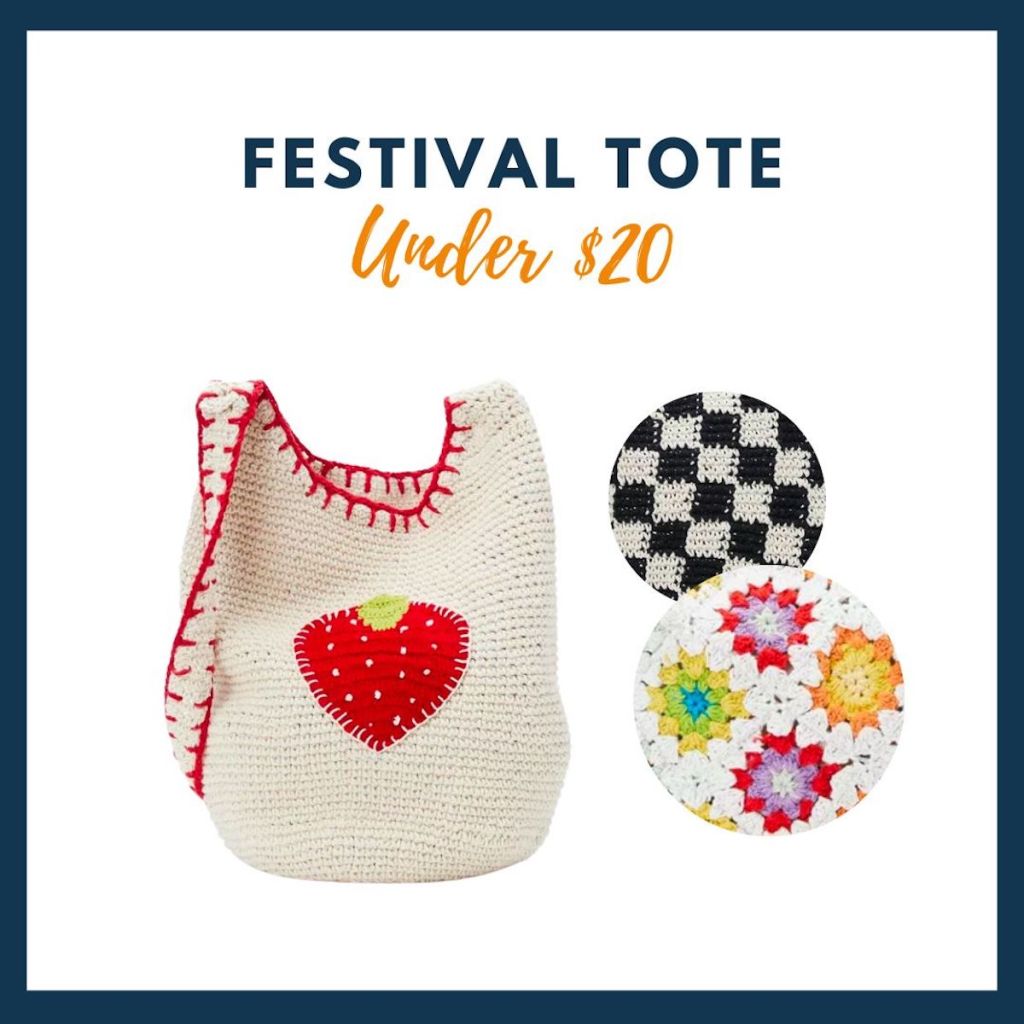 festival totes graphic with under 20 dollar price