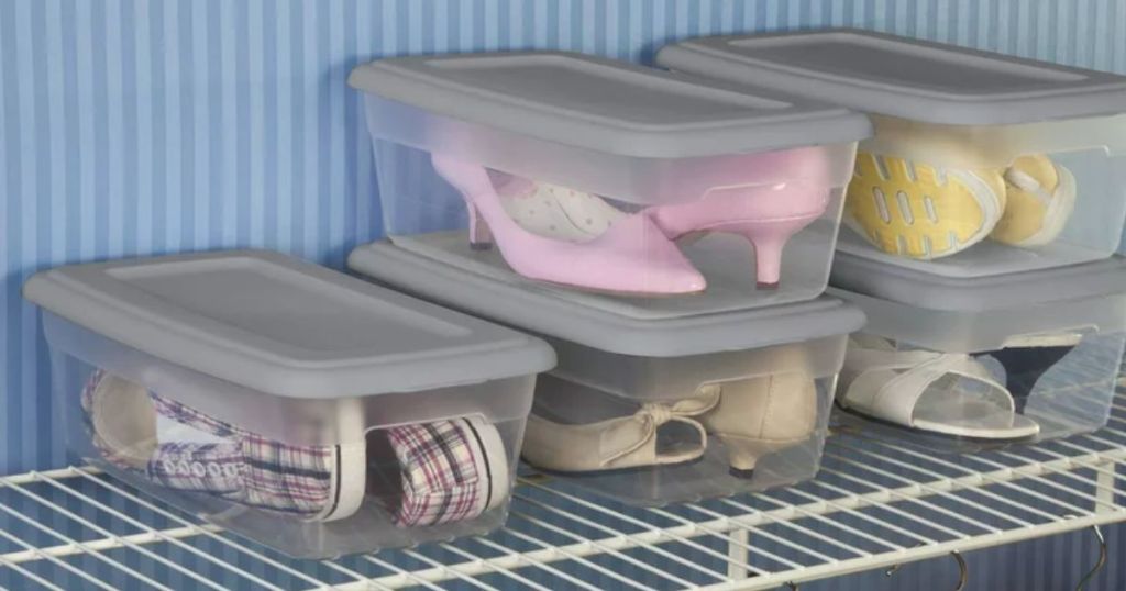 10 Sterilite Clear Plastic Storage Boxes