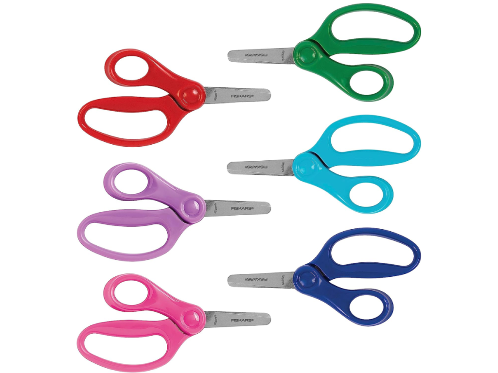 Fiskars Blunt-Tip Kids Scissors 5 inch, 6 Pack