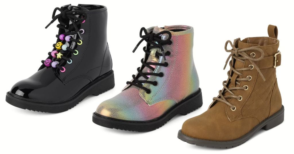 The Children's Place Girls Lace-Up Boots 3 styles