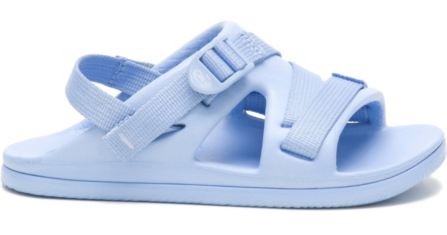 light blue kid's slide sandals