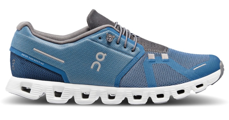 blue, white and gray men's On Cloud shoe