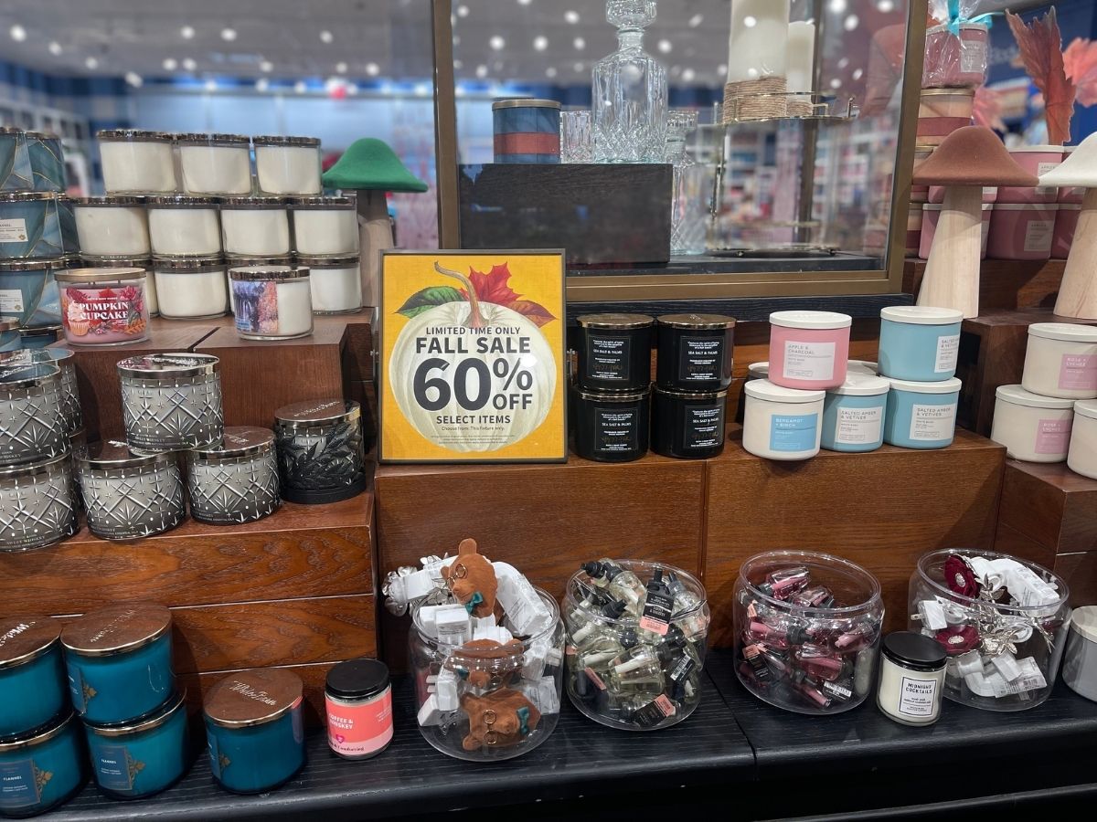 items in the 60% off fall sale at bath and body works