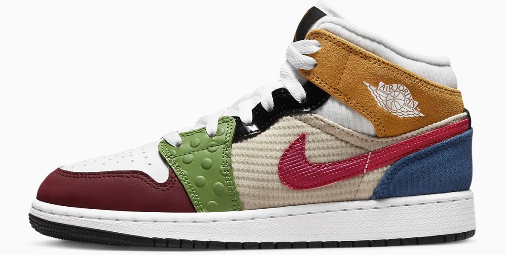 colorful patchwork hightop nike shoe
