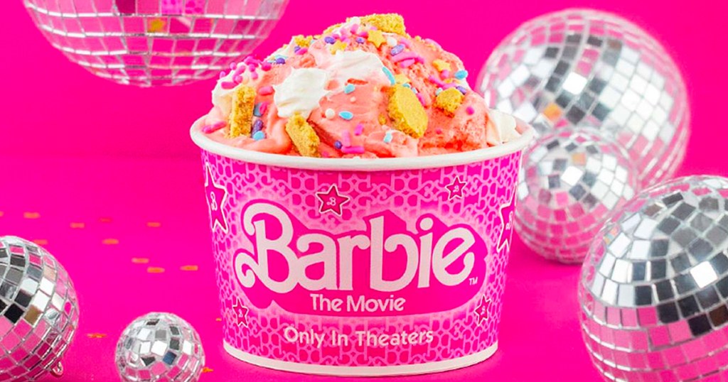 All That Glitters is Pink Barbie Ice Cream at Cold Stone Creamery 