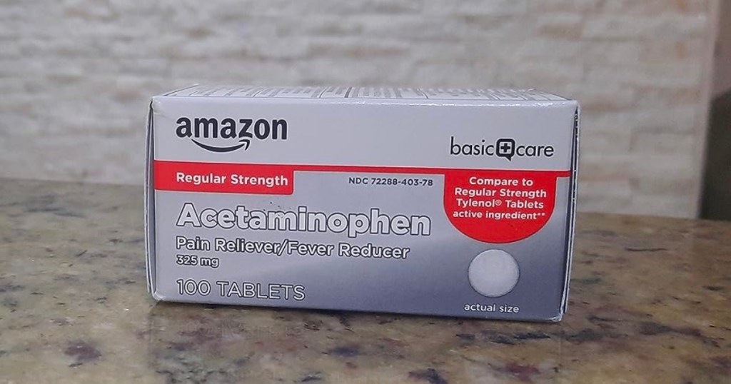 Amazon Basic Care Acetaminophen Tablets 325mg 100-Count Bottle