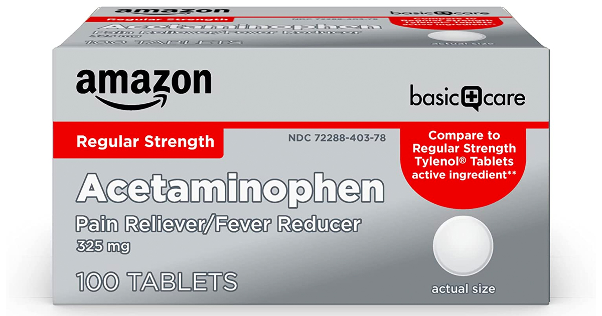 Amazon Basic Care Acetaminophen Pain Reliever 100-Count Tablets Only $2.65 Shipped