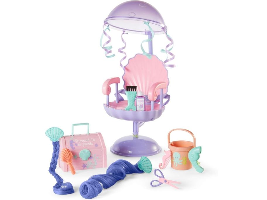 American Girl WellieWishers Seashell Salon Playset w/ Hair Extensions