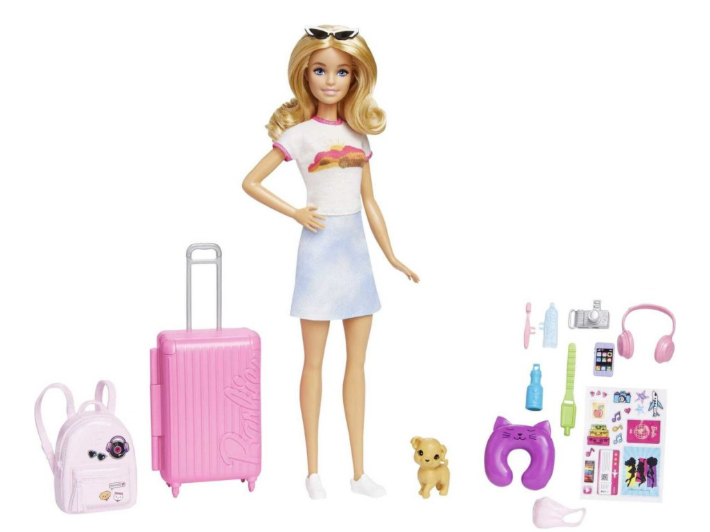 Barbie Malibu Doll & 10+ Accessories Travel PlaySet