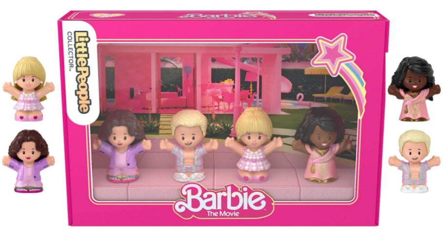 Barbie The Movie Little People Set in pink packaging