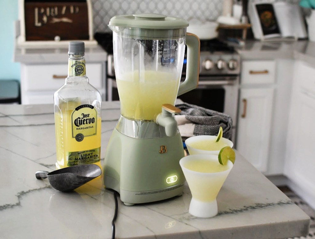 The Beautiful by Drew Barrymore Blender filled with margaritas