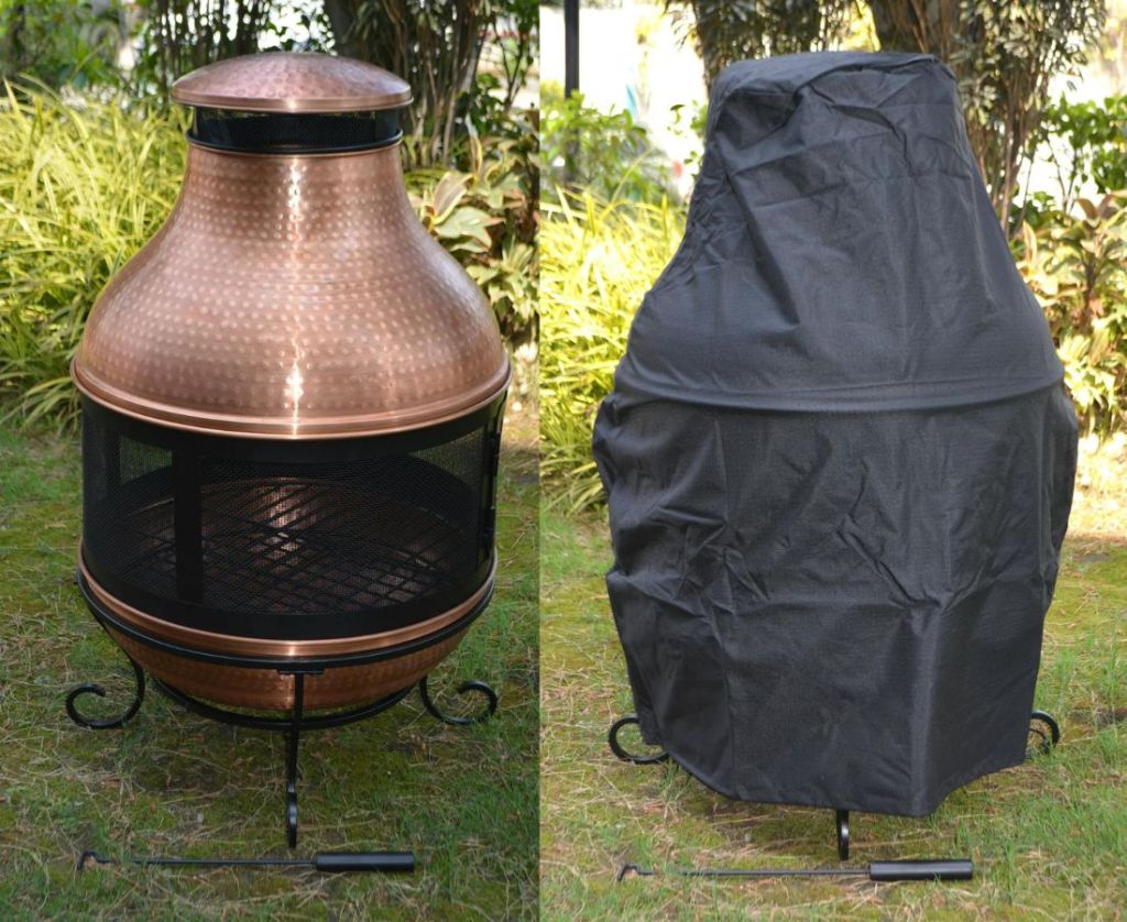 Better Homes & Gardens Wood-Burning Copper Chiminea Fire Pit w/cover