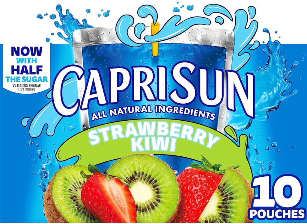 box of Capri Sun Strawberry Kiwi Juice Pouches