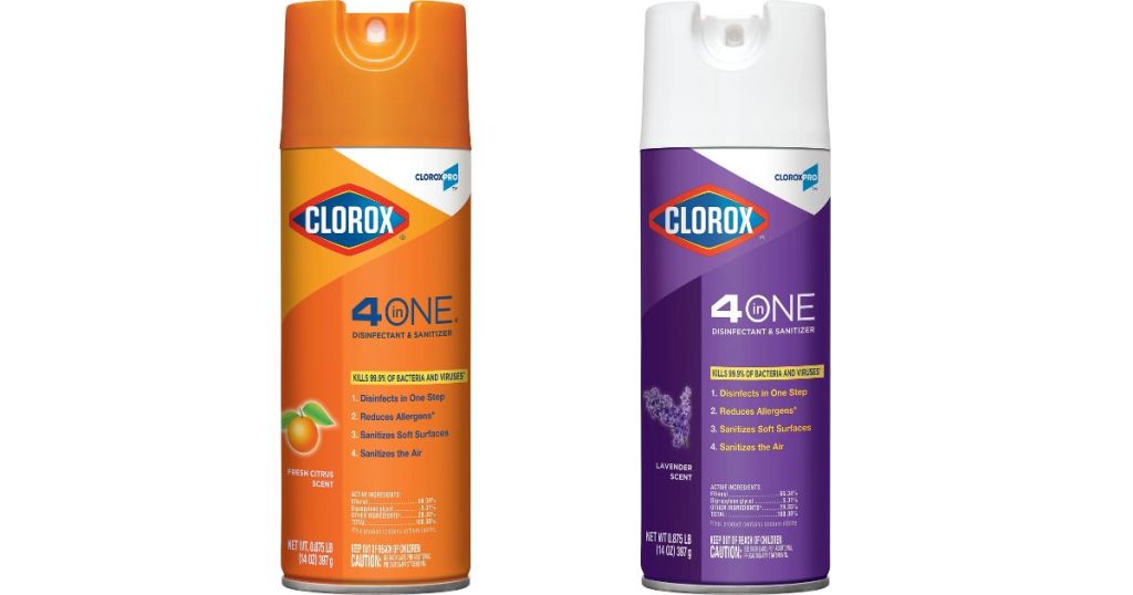 Two bottles of Clorox spray