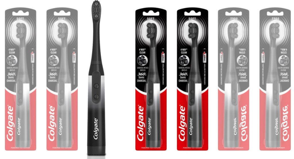 Colgate 360 Soft Charcoal Battery Powered Toothbrush 2 Pack