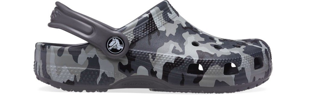 grey camo print crocs clog