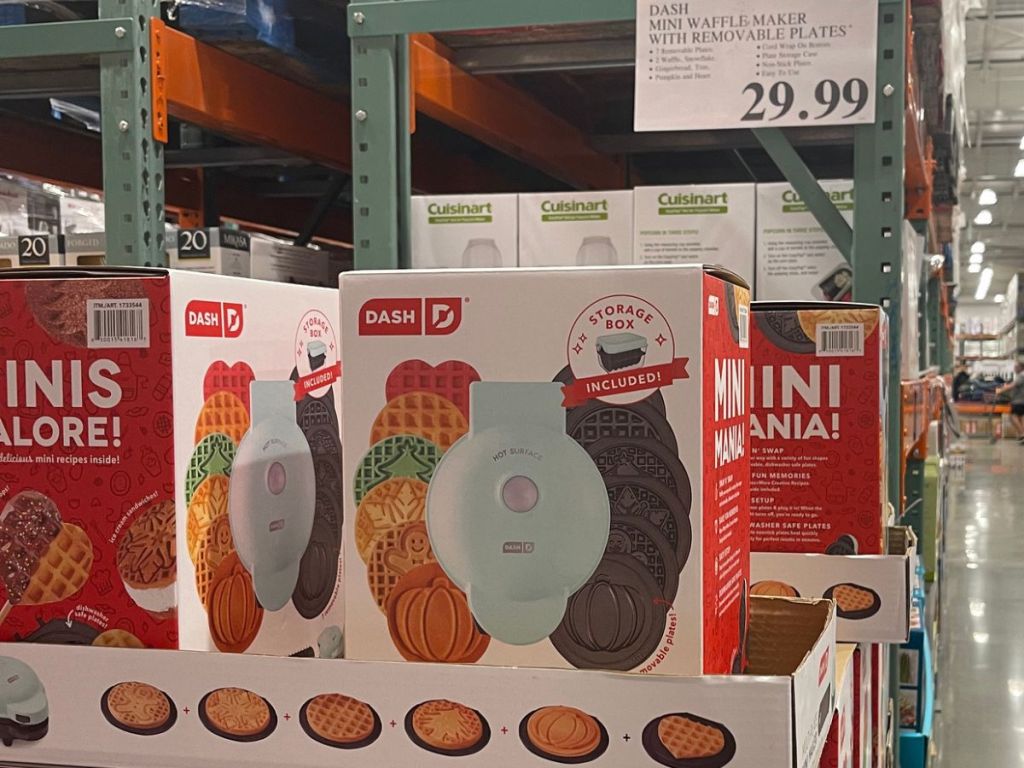 A display at Costco with Dash Mini Makers on it