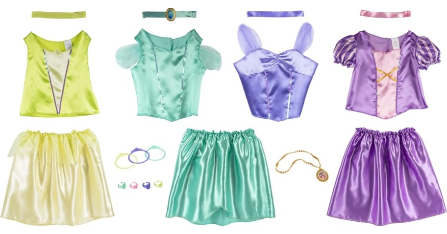 stock image of disney princess dresses and accessories