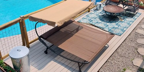 Double Outdoor Hammock Bed Just $142.49 Shipped on Amazon (Includes Adjustable Canopy & Wheels!)