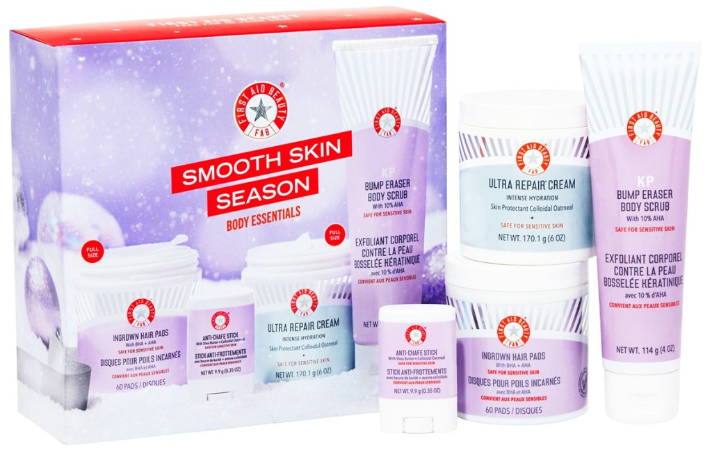first aid beauty gift set with 3 products
