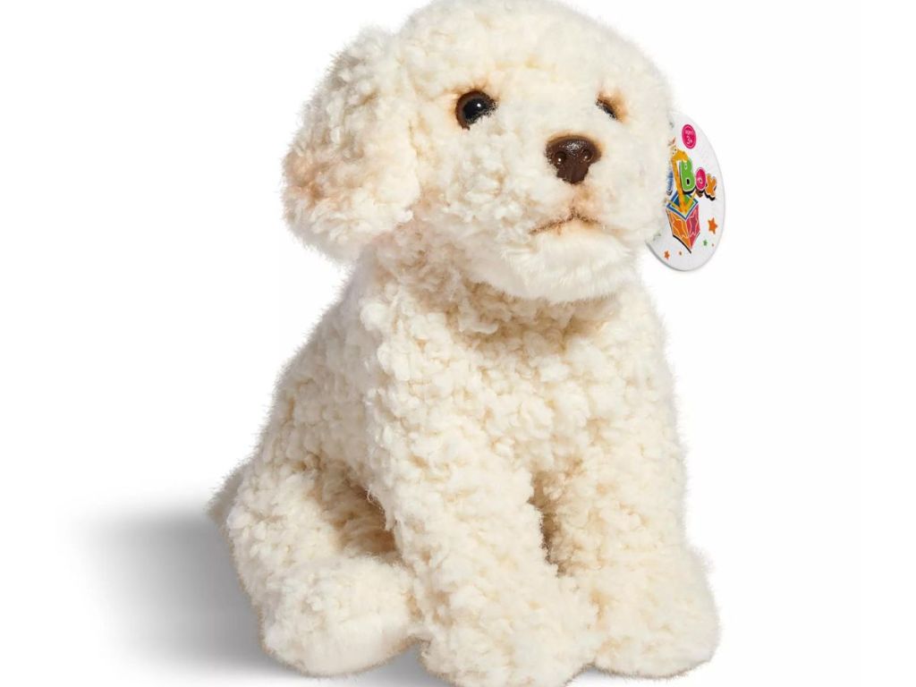 White stuffed toy dog