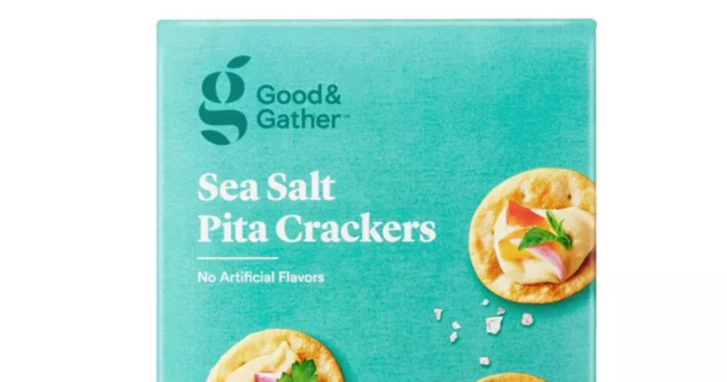 teal box of pita crackers