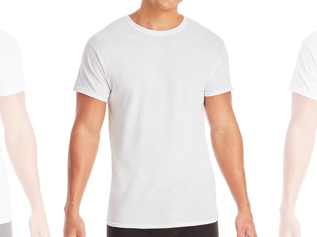 Hanes-Mens-Moisture-Wicking-Undershirt-Tee-Shirts-2 قمصان Hanes الرجالية المقاومة للرطوبة مكونة من 6 قمصان بسعر 15 دولارًا فقط على أمازون (2.53 دولارًا فقط لكل منها!)