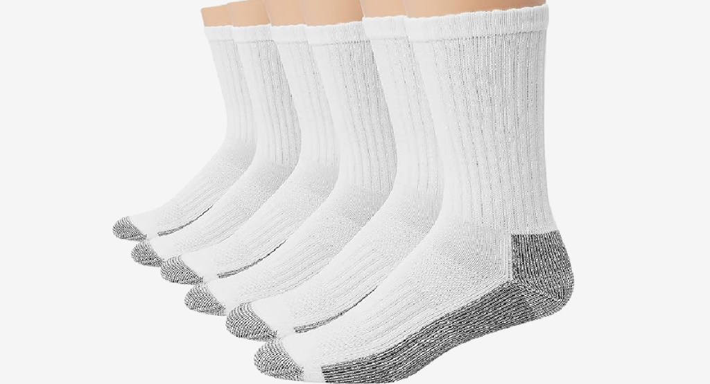 Hanes Men's Work Socks 6 Pack in white