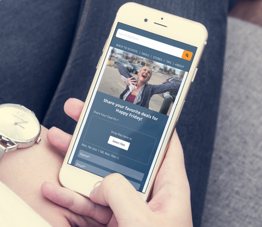 Happy-Friday-Submission-Form-on-Mobile اربح بطاقة هدايا أمازون مجانية بقيمة 10 دولارات من Hip2Save - الأمر سهل للغاية!
