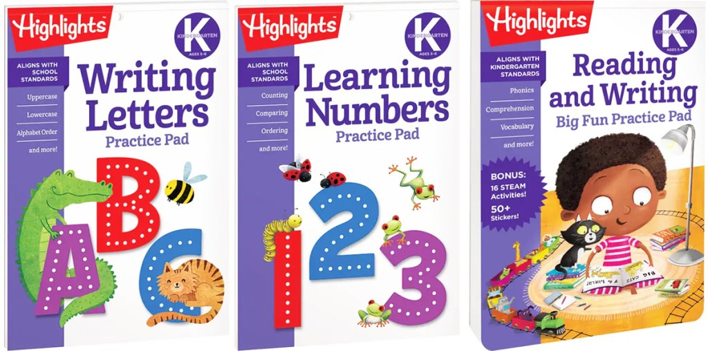 three highlights kindergarten practice books