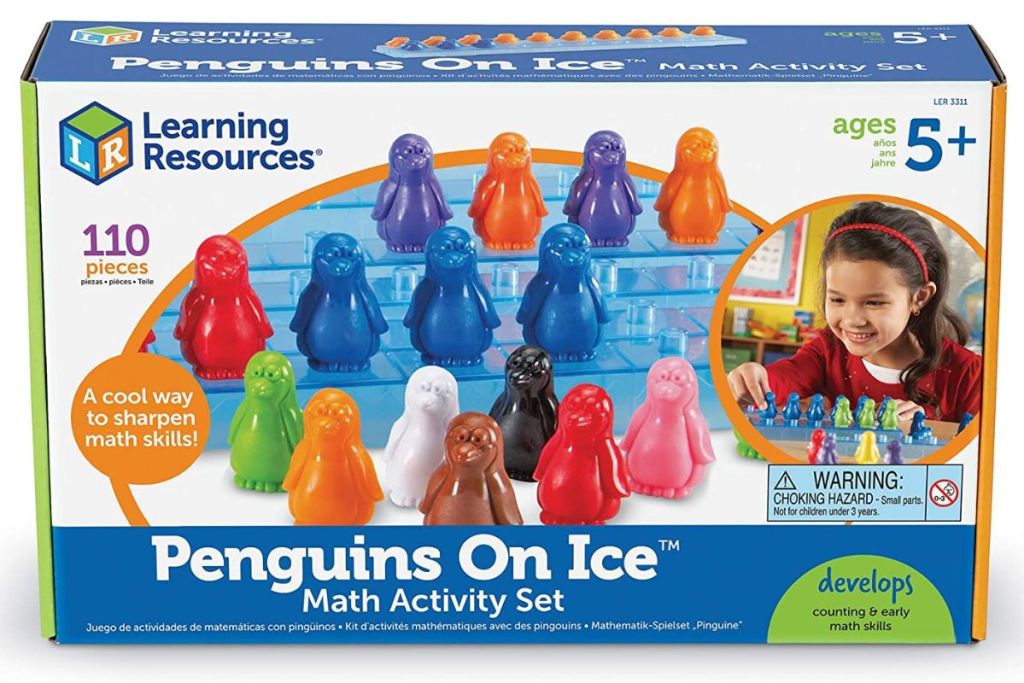 Learning Resources Penguins On Ice Math Activity Set shown in Box