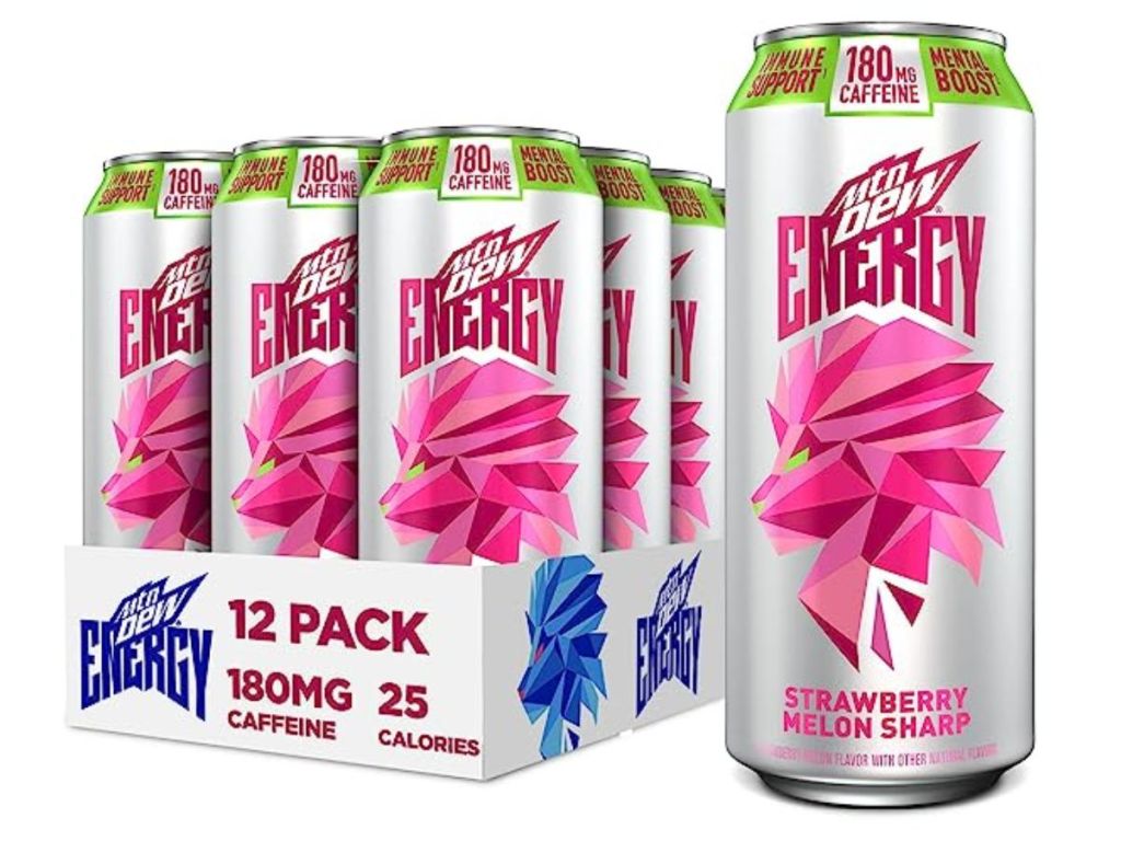 Mountain Dew Energy 16oz Cans 12-Count in Strawberry Melon Sharp