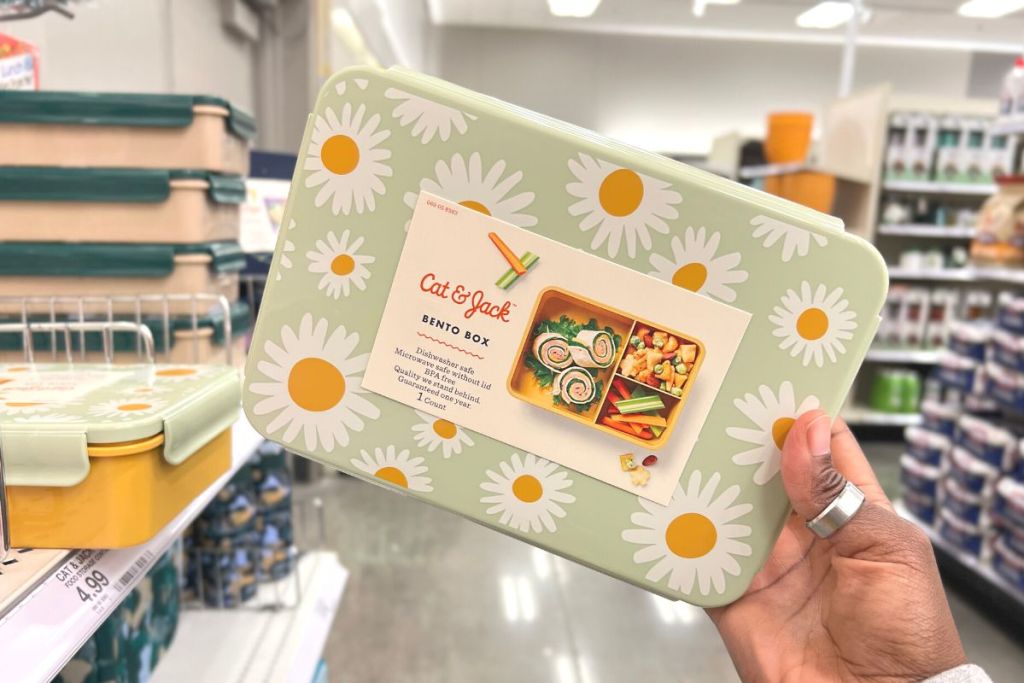 Cat & Jack Bento Box with daisies in woman's hand at Target