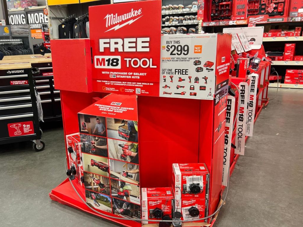 Makita Tool Display at The Home Depot with Free tool offer