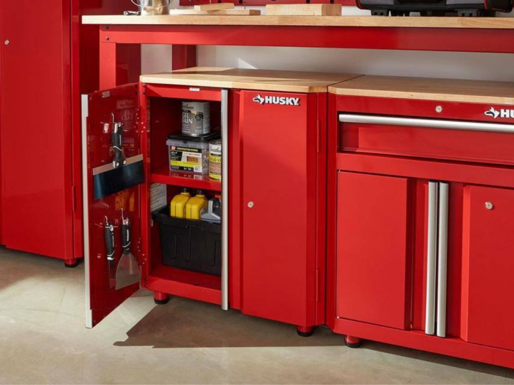 Red Husky Garage Storage System Cabinet