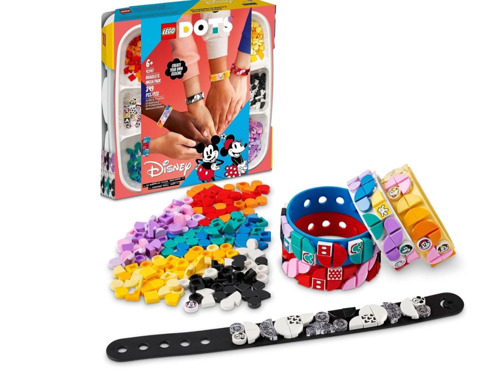 LEGO DOTS Disney Mickey & Friends Bracelets Mega Pack with all items displayed