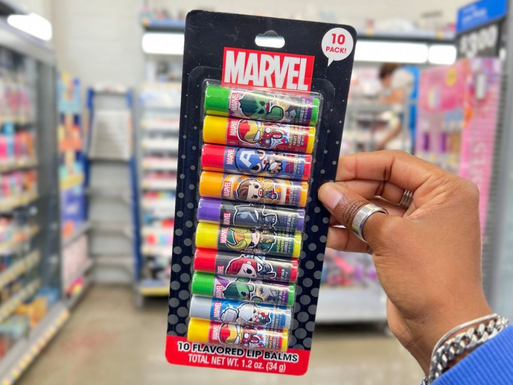 Lip balm with marvel characters on them