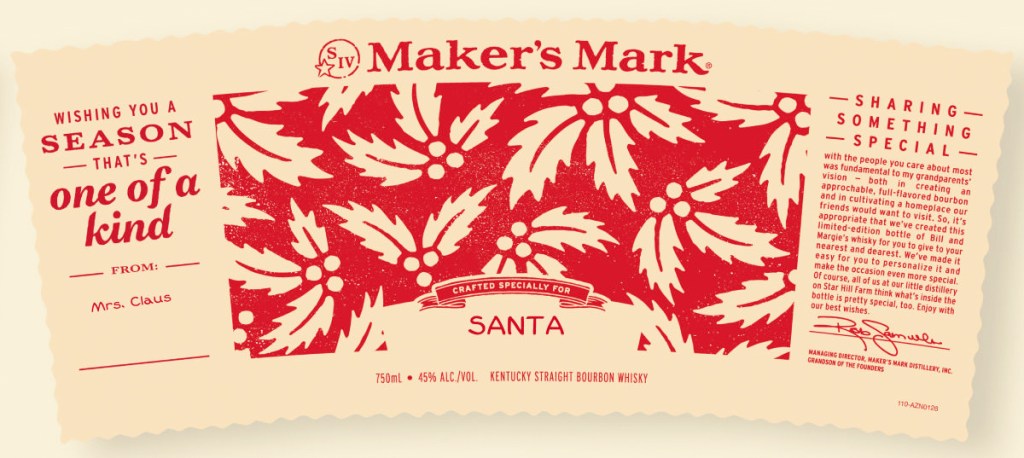 personalized Christmas Maker's Mark label
