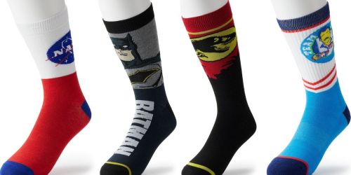 Men’s Novelty Crew Socks Only $1.36 on Kohls.com (Regularly $8) | Harry Potter, Batman & More