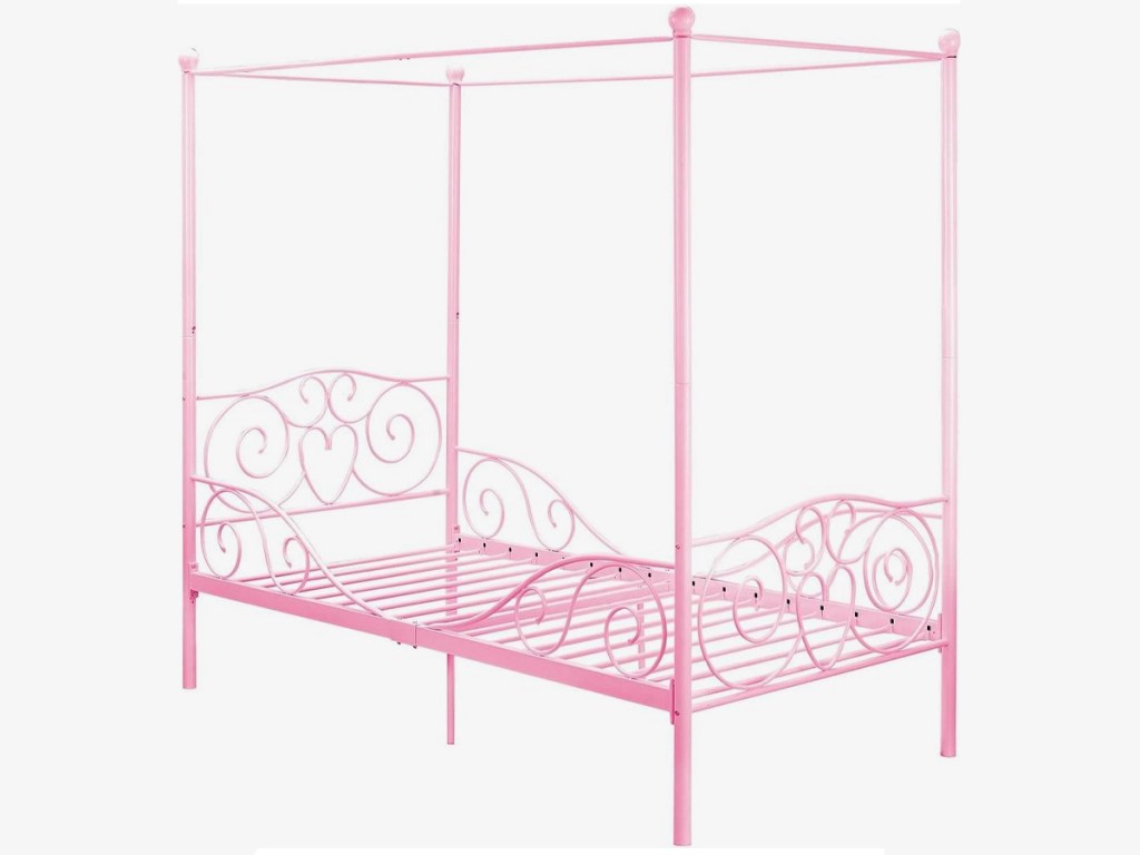 Metal-Canopy-Kids-Platform-Bed-2 سرير أطفال ذو مظلة معدنية بسعر 89 دولارًا فقط يتم شحنه على أمازون (سعر 211 دولارًا أمريكيًا)