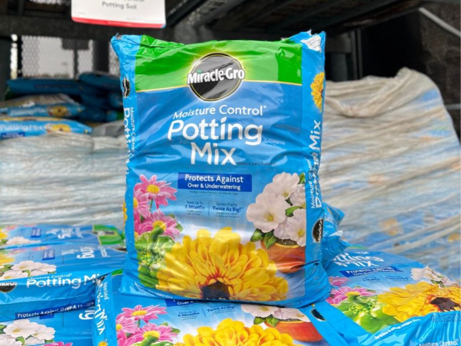 Bags of Miracle Gro Moisture Control Mix