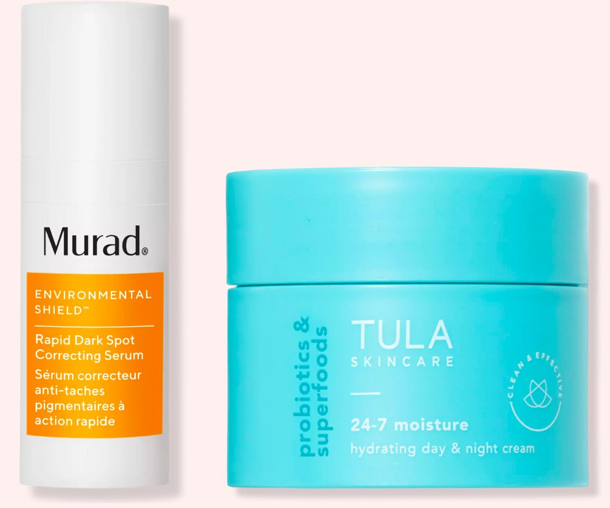 Murad Rapid Dark Spot Correcting Serum and TULA Skincare 24-7 Moisture Hydrating Day & Night Cream product images