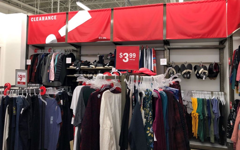 Clearance section in an Old Navy store